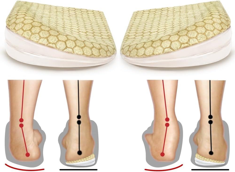 BIGGCOOL Corrective Insoles for Supination & Over-Pronation, Orthotics Medial & Lateral Heel Wedge Inserts for Foot Alignment, Bow Legs, Knee Pain (Beige-3 Layers, S: Women 4-7.5/Men: 6-7)