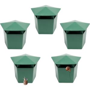 Beslands 5 Pcs Plastic Box 3.9" x 2.4" x 2.8" (Green)