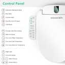 Round Bidet Toilet Seat, Smart Heated Toilet Seat with Warm Water and Dryer, Soft Close Bidet Seat with Adjustable Temperature, Stainless Steel Nozzle