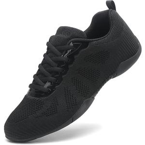 Cheer Shoes Girls Dance Sneakers Women Tennis Training Competition Tumbling Athletic Youth Hip Hop (11 Women/10.5 Men, Black-2316)