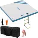 Inflatable Floating Dock, Swim Platform Floating Dock for Lakes, Lake Floats for Adults, Island Raft Mat for Lake Beach Ocean, Non-Slip Surface