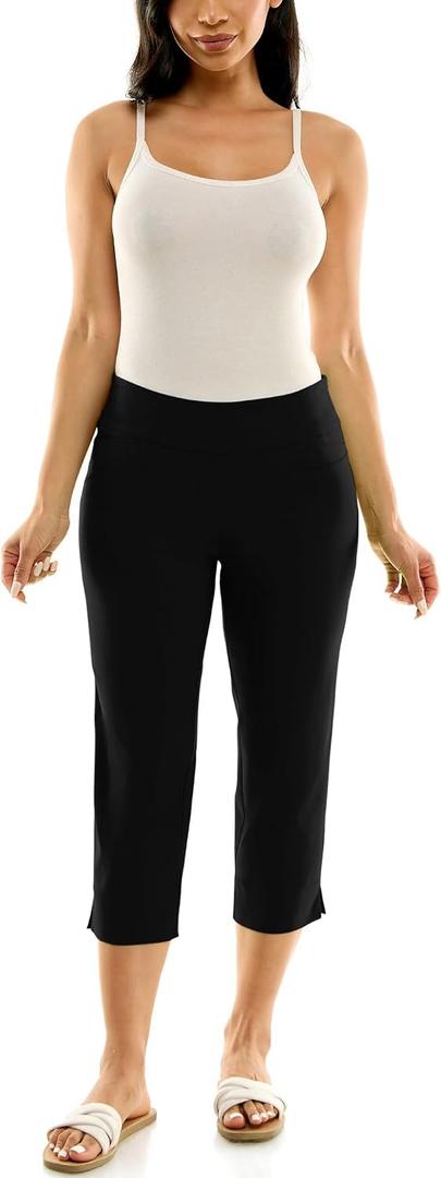 Zac & Rachel Women's Pull-on Slim Leg Crop Pant (Black)