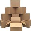 Amazon Basics Cardboard Moving Boxes for Packing and Shipping, Medium Size, 18" x 14" x 12", Brown, 10-Pack