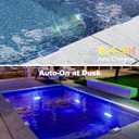 APONUO 4 Pack Solar Pool Lights, Pool Solar Lights for Above Ground Pools with Remote, IP68 Waterproof, RGB Color Changing Solar Powered Pools Light for Pond, Fountain,Yard (Gray)