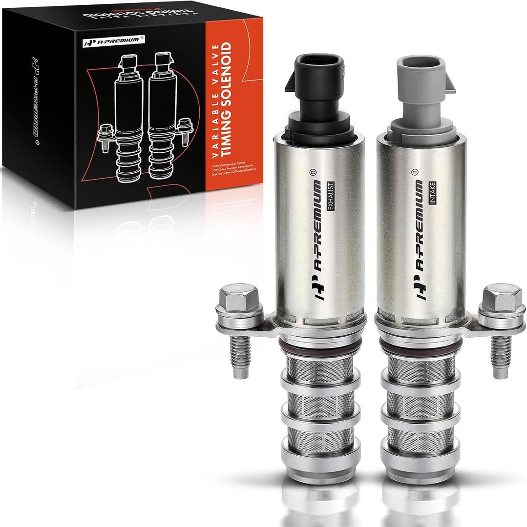 A-Premium VVT Intake & Exhaust Camshaft Position Actuator Solenoid Valve Kit Compatible with Chevy GMC Equinox Malibu Cobalt HHR Terrain Buick Pontiac Saturn 2.0L 2.2L 2.4L Replaces# 12655421 12655420