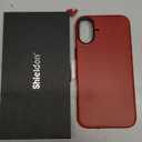 SHIELDON Genuine Leather Case for iPhone 16 Plus 6.7", Slim Wireless Charging Magnetic Non-Slip Anti-Scratch Shock-Absorbent Cover with Metal Buttons Compatible with iPhone 16 Plus 5G - Retro Red