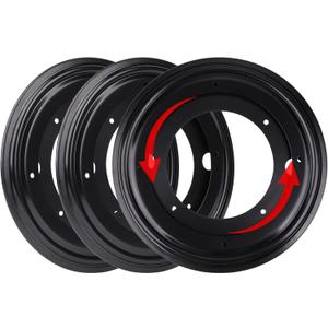 Pack of 2 Heavy Duty Rotating Ball Bearing Plate - 8 Inch Thick Lazy Susan Turntable - 700lbs Capacity Swivel Base Plate for Serving Trays, Kitchen Cabinet, Craft (8IN-Black-3Pcs)