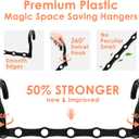 Magic Clothes Hangers Space Saving, Premium Closet Organizers and Storage, Sturdy Plastic Cascading Hanger with 360 Swivel Hooks for 20 Heavy Clothes, College Dorm Room Essentials for Girls, 4 Pack