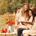 12Pcs Fall Flowers Decorations Artificial Floral Stems with Pumpkin Flower - Thanksgiving Decor Autumn Picks Arrangements for Home Vase Table Centerpieces