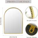 Arch Vintage Gold Mirror,20"x30" Antique Baroque Beaded Traditional Ornate Distressed Wall Mirror for Washroom, Living Room, Entryway, Bathroom, Fireplace