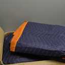 VEVOR 6 Pcs Moving Blankets, 80 x 72 in, Large Packing Blankets with 2 Elastic Bands, Heavy Duty Nonwoven Fabric Padded Moving Blanket with Cotton Filling for Shipping Wrapping Protecting Furniture (Blue/Orange)