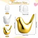 12 Pcs Ceramic Bird Toilet Bolt Caps, Gold White Cute Toilet Bolt Covers Replacement Toilets Screw Cover Caps Decor Accessories for Bathroom Decorative Easy Installation