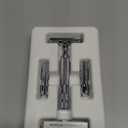 ROCKWELL RAZORS 6C White Chrome Safety Razor for Sensitive Skin. Reduces Razor Burn and Irritation. Comes with 6 Adjustable Shave Settings and 5 Recyclable Blades. Reusable Razor for Men and Women