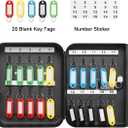 Decaller 20 Key Storage Lock Box with Code, Wall Mount Metal Security Key Cabinet with Combination Lock, 7.87" x 6.30" x 2.95", Black