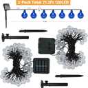 Selarlyt 60 LED Solar String Lights Outdoor Waterproof, 36FT Crystal Globe Lights with 8 Lighting Modes, Solar Powered Light Outdoor for Garden Wedding Party DecorWarm White
