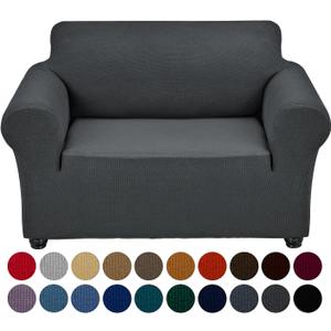 Joccun Stretch Chair Couch Cover,1-Piece Sofa Slipcover Spandex Jacquard Fabric Sofa Covers with Elastic Bottom,Washable Furniture Protector for Dogs,Cats,Kids(Armchair,Charcoal) (Small35" - 55")