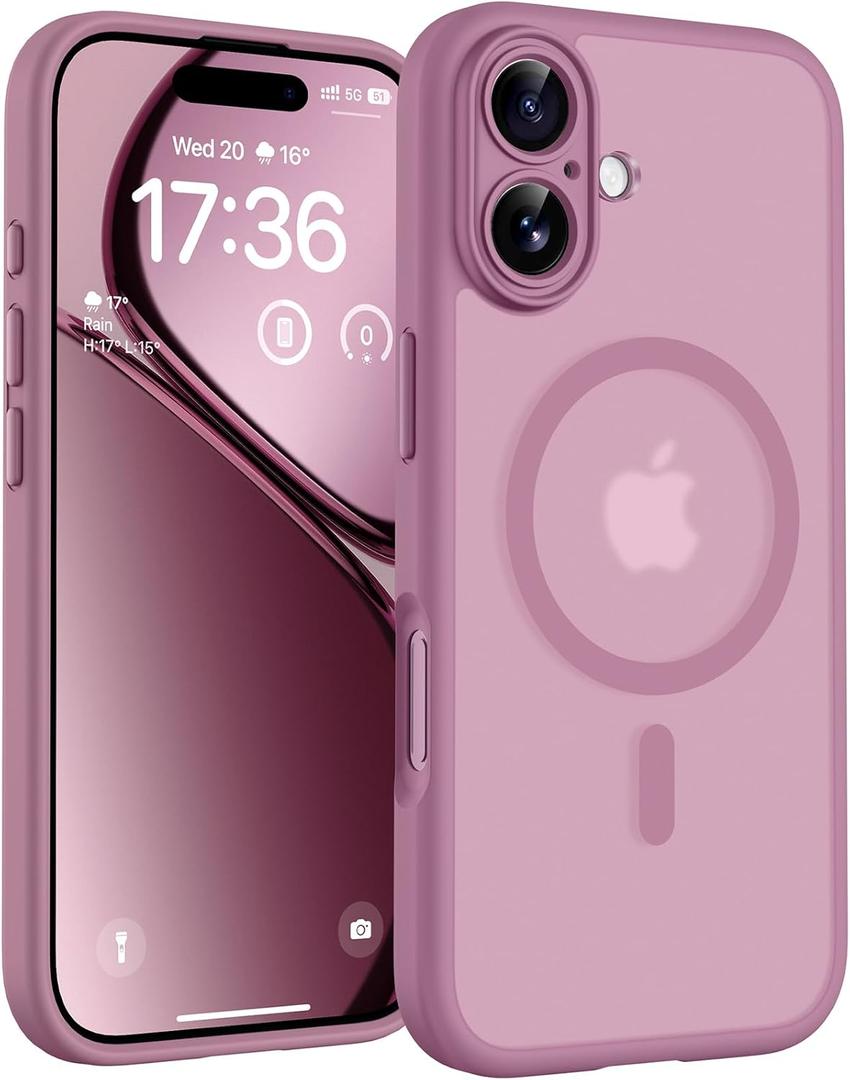 TOCOL for iPhone 17 Case, Full Camera Protection, Built-in Magnetic Ring, Compatible with Magsafe Charger, Drop Protection, Translucent Matte Phone Case for iPhone 17 6.3 inch (Lilac Purple)