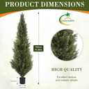 6FT Artificial Cedar Topiary Trees, Set of 2 Realistic Outdoor Indoor Fake Potted Plants with Planter, UV Resistant for Porch, Garden, Balcony, Patio & Office Decor