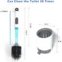 Silicone Toilet Brush and Holder Set, 2 Packs Bendable Toilet Scrubber for Curved Rim, Non-Scratch Drip-Resistant Brush with Sprayer, Space Saving Bathroom Essentials (2)