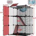 STILLCOVE Large Cat Cage Indoor: Enclosed Cat Enclosure DIY Pet Playpen Detachable Metal Wire Kennel Sturdy Crate with Hammock for Cats Kitten