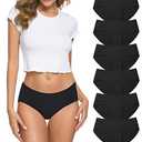 Wealurre Cotton Bikini Women's Breathable Panties Seamless Comfort Underwear(3128S,Black) Small