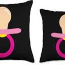 Baby Pacifier Pink Cute Funny Childs Kids Gift Baby Pacifier Throw Pillow, 18x18, Multicolor