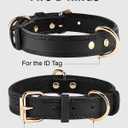 Joytale Genuine Leather Dog Collar for Large Dogs, Heavy Duty Thick Solid Leather for Power Breeds, Sturdy Adjustable Pet Collar with Metal Pin Buckle, Durable for Daily Walking, Black, L