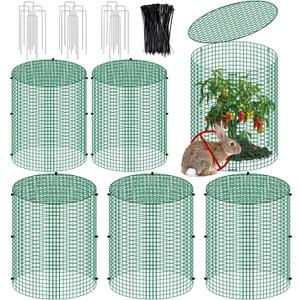 succulentlovers 6 Packs 13"x 16" Wire Plant Protector from Animals, Plant Protector Cages with Detachable Covers & Zip Ties & Stakes, Chicken Wire Plant Covers for Flower and Vegetables Protection