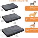 Amazon Basics Washable Dog Bed with Cooling Gel Memory Foam, Pressure-Relief Support for Dogs up to 50lbs, Non-Slip Bottom, Removable Cover, Large (35" x 22"), Grey