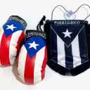 Black Puerto Rico Boxing Glove Rican flags Boricua Decoration decor accessories PR flag