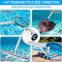 UPGRADED Pool Pole 15 Foot Telescopic Swimming Pool Poles,Telescopic Pool Cleaning Pole,Adjustable Professional Pole for Skimmer Net,Rake,Brush,Vacuum Head,Heavy Duty Aluminum Thicken 1.3mm Pole