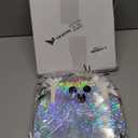 Yexiya 16 Pcs Iridescent Halloween Ghost Paper Gift Bags Party Favor Bags with Handle Holographic Candy Goodie for Halloween Birthday Holiday Party Supplies(Shiny Style)