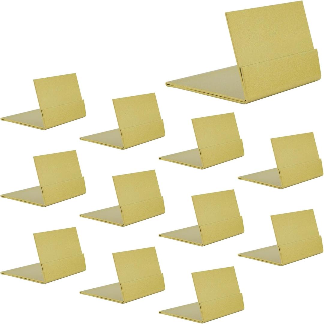 12-Pack Gold Table Number Holder Metal Place Card Stands Photo Sign Holders for Table Numbers, Food Menus, Weddings, Birthdays, Events, Anniversaries, Parties