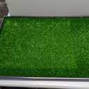 Dog Grass Large Potty Patch, Dog Litter Boxes Artificial Grass Bathroom Turf for Pet Training, Washable Puppy Pee Pad, Perfect Indoor/Outdoor Portable Potty Pet Loo (Tray system-35"X22.6")