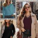 3 Pack Women's Plus Size Long Sleeve T-Shirts, Lace V Neck Loose Fit Tops Casual Fall Shirts Basic tee for Leggings (XXL)