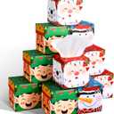 12 Pack Christmas Facial Tissues Cube Boxes Bulk 600 Sheets 3 Ply Santa Claus Small Tissues Cube Boxes for Xmas Party Winter Home Bedroom Car Accessories