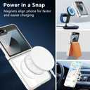 Hensinple for Samsung Galaxy Z Flip 6, Z Flip 6 Case, Magnetic[Compatible with MagSafe] Transparent Slim Shockproof Hard PC Rugged Phone Case Cover for Galaxy Z Flip 6/Galaxy Z Flip 7 FE(White)