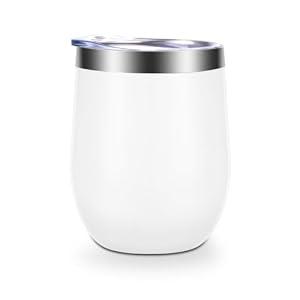 Cute Cartoon Mouse Gifts Initial A-Z Personalized Wine Tumbler Cup, Magic Mouse Printed 12 oz Stainless Steel Coffee Wine Tumbler Cup with Lid for Women Girls Mouse Lover Birthday Christmas Gift (H)