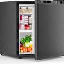Electactic 1.6 Cu.ft Mini Fridge with Freezer, Compact Single Reversible Door Refrigerator, Adjustable Thermostat, Ultra Quiet, Energy Efficient for Office, Dorm, Bedroom, Apartment -Black