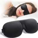 NEWVANGA Sleep Mask for Back and Side Sleeper, Block Out Light, Sleeping Eye Mask of 3D Night Blindfold, Zero Pressure Ultralight Travel Eye Cover Black