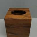 Acacia Wood Tissue Box Cover, Square Wooden Tissue Holder for Bathroom, Living Room, Dining Table, Decorative Cube Facial Tissue Box Cover, 5.3 x 5.3 x 5.9 inches