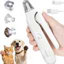 2-in-1 Dog Nail Clippers with Light - Electric Pet Nail Grinder Quiet for Small Large Dogs & Cats, LED Prevent Over Cutting, USB-C Rechargeable Safety Guard Grooming Kit for Black Nails