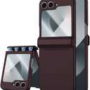 STORMTAL for Samsung Galaxy Z Flip 6 Case, Hinge Protection, Built-in Screen Protector, Wireless Charging, Shockproof, Slim Rugged Phone Protective Case for Galaxy Z Flip 6 Wine