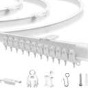 Flexible Bendable 16.4ft (5m) Curved Ceiling Mount Curtain Track, PVC White Matte, for Home, Office, RV, Bathroom