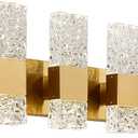 Gold Bathroom Vanity Light Fixtures - Brushed Gold Vanity Light Bathroom Lighting Fixtures Over Mirror 40W Dimmable Crystal Wall sconces 4 Light LED Modern Bathrooms Lights 4000K