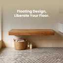 Minimalist 60″Floating Teak Shower Bench: Warm, Easy to Install (No Tile!), Holds 670 lbs for a Modern Bathroom.