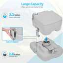 YITAHOME Portable Toilet 2.6 Gallon Camping RV Potty, Double Water Outlet, Press Flush Pump, for Travel, Boating, Hiking, Trips,Gray