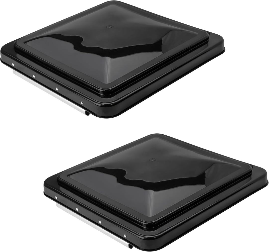 2 Packs 14 Inch RV Roof Vent Cover Replacement Vent Lid Black for Camper Trailer Motorhome (Black 2-Pack), 15" x 15" x 2"