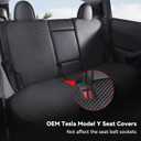 Ice Silk Car Seat Cover for Tesla Model Y 2020–2024 (5-Seat), Breathable Cooling Seat Cushion, Non-Slip Full Set, Washable Summer Seat Protector, Black