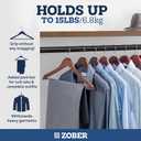ZOBER Wooden Hangers - Heavy Duty, Non Slip Wood Hangers for Coats, Jackets, Suits, & Pants - Coat Hangers for Closet W/Bar and Notches 20 Pack